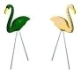 Gold and Green Flamingos